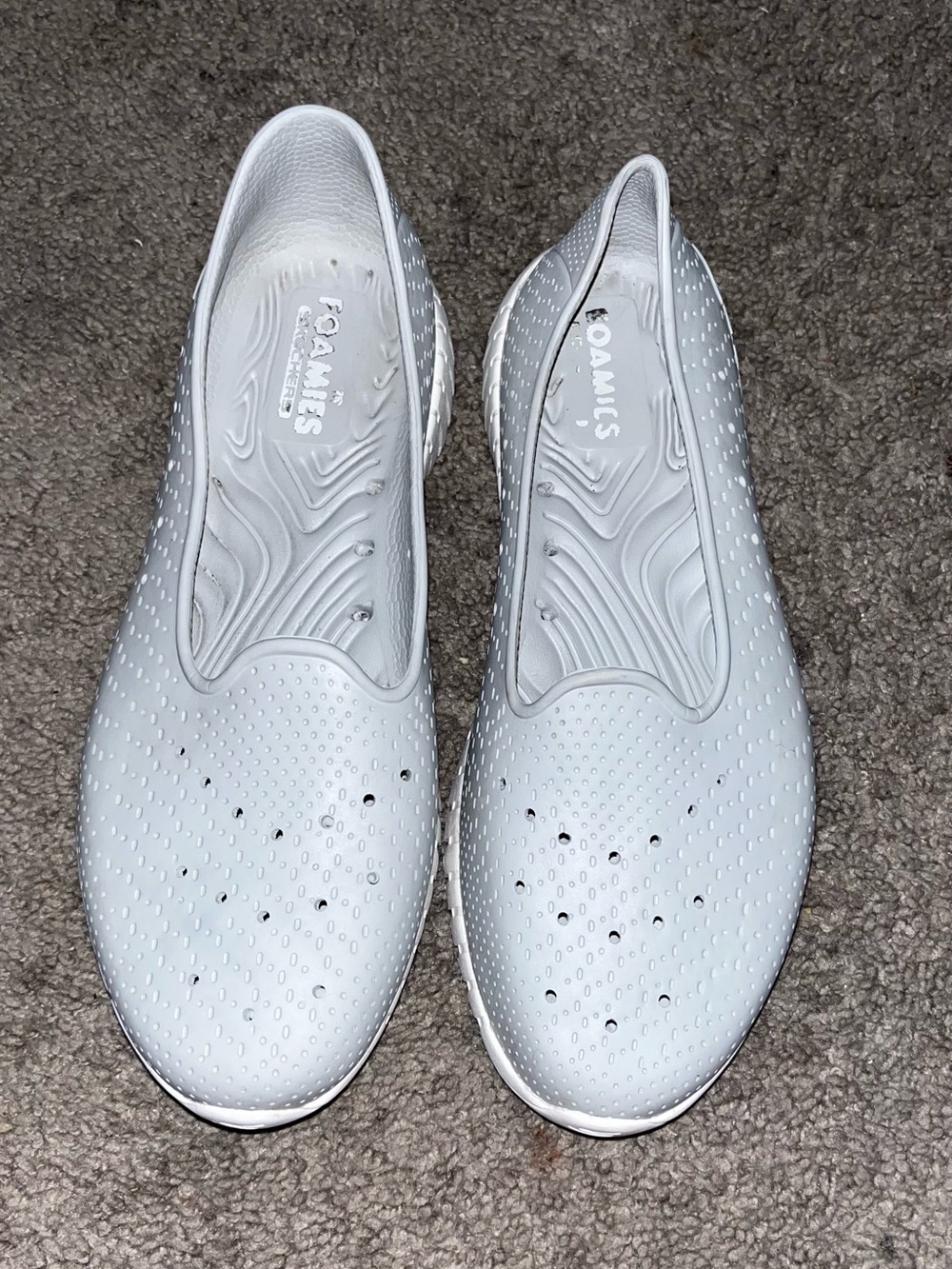 Skechers Slip-On Perforated Foamies in Light Gray